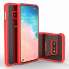 For Galaxy S10e Case Crystal with Flexible Durable Shock Absorption Red/Clear