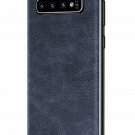 For Samsung Galaxy S10 Case Slim PU Leather Vintage Shockproof Lightweight Blue