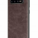 For Samsung Galaxy S10 Case Slim PU Leather Vintage Shockproof Lightweight Brown