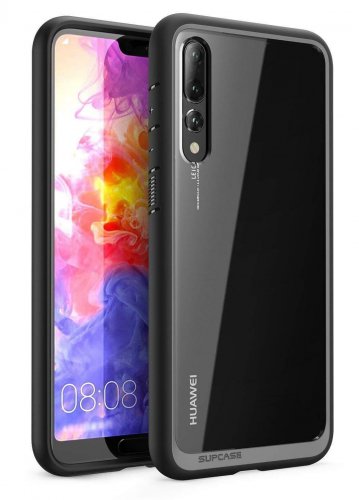 Huawei P20 Pro Case Hybrid Clear Drop Flexible Protective TPU Bumper Black New