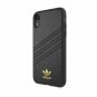 For iPhone XR case adidas Originals Moulded leatherlike inlay 3 suede Black