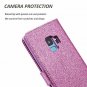 For Samsung Galaxy A8 Case 2018 Glitter Glossy PU Leather Diamond Buckle Purple