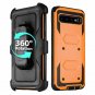 For Galaxy S10 Plus Case FullBody Rugged Holster Dual Layer Heavy Duty Orange