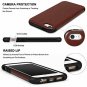 iPhone 5/5S/SE Case Leather Back Flexible TPU Silicone Hybrid Shockproof Brown