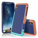 For iPhone X Case Ultra Slim 3 Color Hybrid Impact Antislip Shockproof Blue