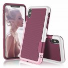 For iPhone X Case Ultra Slim 3 Color Hybrid Impact Antislip Shockproof Wine