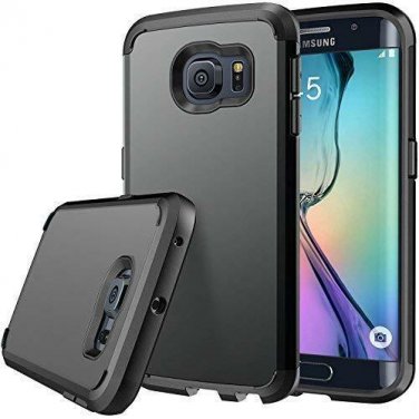 For Galaxy S6 Edge case Shock Proof Defender Slim Ultimate Protection Black