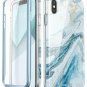 For iPhone Xs Max Case Builtin Screen Protector Cosmo FullBody Glitter Blue