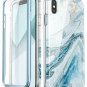 For iPhone Xs Max Case Builtin Screen Protector Cosmo FullBody Glitter Blue