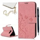For Samsung Galaxy S7 Edge Case Leather Wallet Card Holders Fashion Pen Pink
