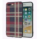 For iphone 7 Plus/iphone 8 Plus Case Retro Plaid Stripes TPU Rubber Red Plaid