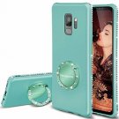 For Galaxy S9 Case Glitter Kickstand Grip Finger Luxury Diamond Sparkle Green