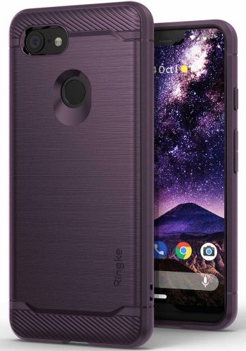 For Google Pixel 3 XL Case Compatible Rugged Flexible Protection Durable Purple
