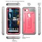 For Google Pixel 3 XL Case Body Rugged Holster Built in Screen Protector Pink