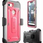 For Google Pixel 3 XL Case Body Rugged Holster Built in Screen Protector Pink