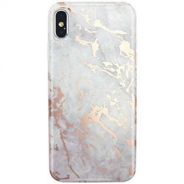For iPhone X/Xs Case Design Slim Shockproof Flexible Gray Shiny Gold Cloud