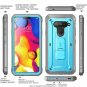 LG V40 ThinQ Case Full Body Protective   Kickstand  Holster Clip Design Blue