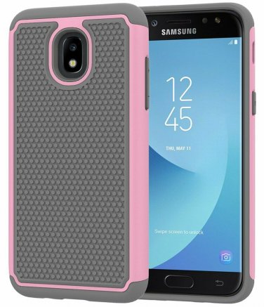 For Galaxy J7 2018 Case Defender Cover Dual Layer Soft TPU Bumber Pink