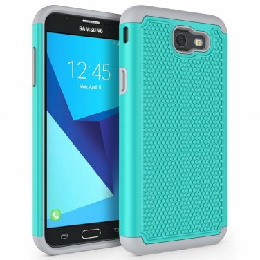 For Samsung Galaxy J7 2017 Case Shockproof Defender Cover Polycarbonate Turquois