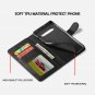 For Galaxy S10 Plus Wallet Case Cards Holder Flip with Builtin Kickstand Black
