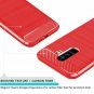 Galaxy J8 2018 Case Dretal Carbon Fiber Shock Resistant Brushed Texture Red
