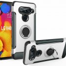 For LG V40 Thinq Case 360 Degree Rotating Ring Holder  with Kickstand Silver