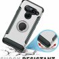 For LG V40 Thinq Case 360 Degree Rotating Ring Holder  with Kickstand Silver