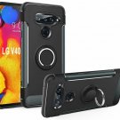 For LG V40 Thinq Case 360 Degree Rotating Ring Holder  with Kickstand Black
