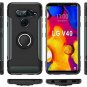 For LG V40 Thinq Case 360 Degree Rotating Ring Holder  with Kickstand Black