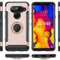 For LG V40 Thinq Case 2018 360 Degree Rotating Ring Holder with Kickstand Rose