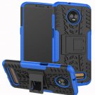 For Motorola Moto Z3 Play Case Yiakeng Dual Layer Shockproof Wallet Slim Blue