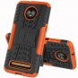 For Motorola Moto Z3 Play Case Yiakeng Dual Layer Shockproof Wallet Slim Orange