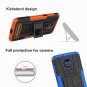 For Motorola Moto Z3 Play Case Yiakeng Dual Layer Shockproof Wallet Slim Orange