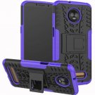For Motorola Moto Z3 Play Case Yiakeng Dual Layer Shockproof Wallet Slim Purple