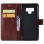 For Galaxy Note 9 Case Wallet PU Leather Flowers Folio Magnetic Kickstand Brown