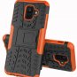 For Samsung Galaxy A6 Case Dual Layer Shockproof Wallet Slim Protective Orange