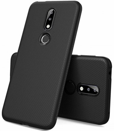 For Nokia 7.1 Case Scratch Resistant Anti Slip Grippy Soft Premium Black
