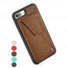 For iPhone 7/8 Plus Wallet Case PU Leather ZVEdeng Credit Card Slot Brown