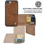 For iPhone 7/8 Plus Wallet Case PU Leather ZVEdeng Credit Card Slot Brown