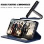 for iPhone X Leather Case Wallet Thin Protective Stand Flip Feature Cover Blue