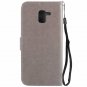 For Galaxy J6 2018 Case Cat Tree Pattern PU Leather Flip Wallet Kickstand Gray