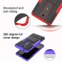 For Nokia 6.1 Case Dual Layer Wallet Bumper Waterproof Kickstand Cover Blue