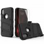 For iPhone Xs Max case Military Grade Drop Tested Holster Kickstand Black/Black