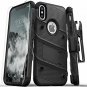 For iPhone Xs Max case Military Grade Drop Tested Holster Kickstand Black/Black