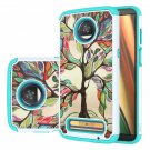For Motorola Moto Z3 / Z3 Play case Heavy Duty Protective Silicone Love Tree
