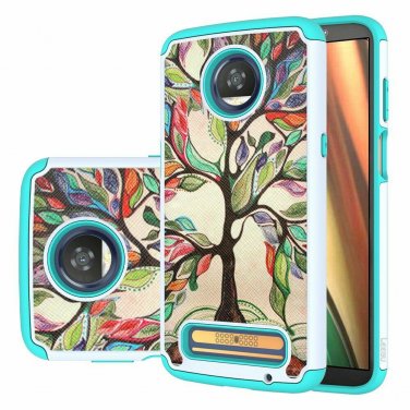 For Motorola Moto Z3 / Z3 Play case Heavy Duty Protective Silicone Love Tree