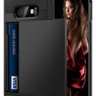 For Galaxy S10e Case Wallet Card Holder ID Slot Sliding Door Hidden Pocket Black