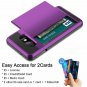 For Galaxy S10e Case Wallet Card Holder Slot Sliding Door Hidden Pocket Purple