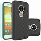 For Moto E5 Cruise Case Play HD Screen Protector Huness Durable Armor Black