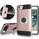 For iPhone 6/6S/7/8 Case Rotating Ring Holder Kickstand Armor Defender Rose Gold